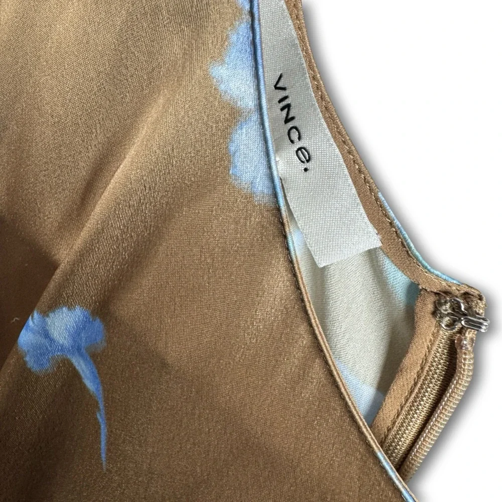 $495 Vince Womens Valentina Sea Carnation Cap Sleeve Long Dress Sz 6 - Picture 5 of 8